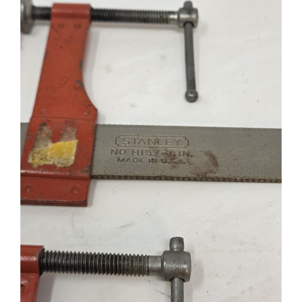Vintage Stanley No H157 6 Inch Bar Clamps Pair Handyman USA Woodworking - Picture 3 of 9